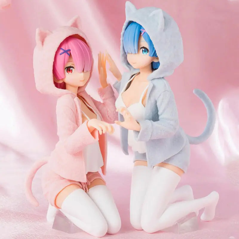 Figura Re:Zero – Rem y Ram con Orejas de Gato (13 cm)