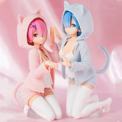 Figura Re:Zero – Rem y Ram con Orejas de Gato (13 cm)