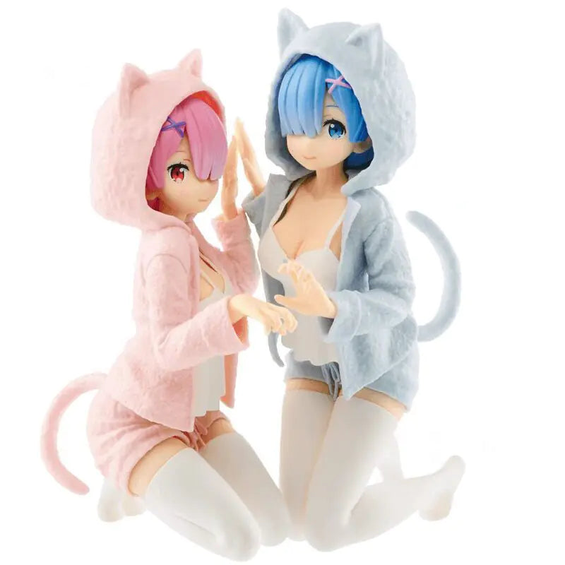 Figura Re:Zero – Rem y Ram con Orejas de Gato (13 cm)